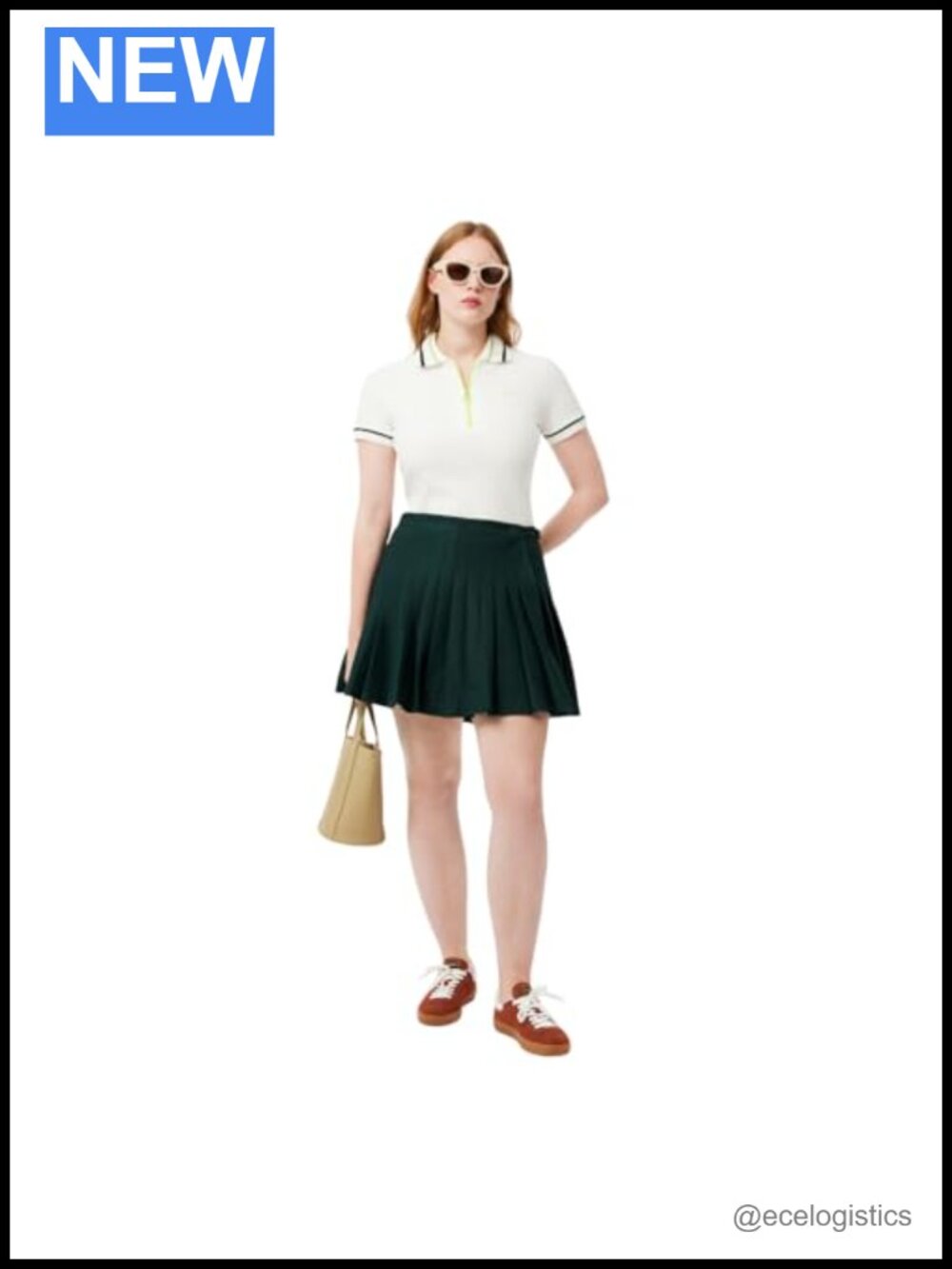Pleated Twill Mid-Thigh Skirt Tennis Sportswear Pull On